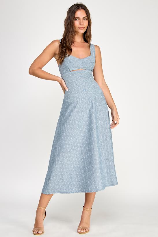 Rubienn Chest Cutout Midi Dress