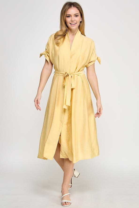 yellow wrap dress short Chan Luu Yellow Brown Floral Print Wrap Dress V-Neck Mini A-Line Size XS  Women's