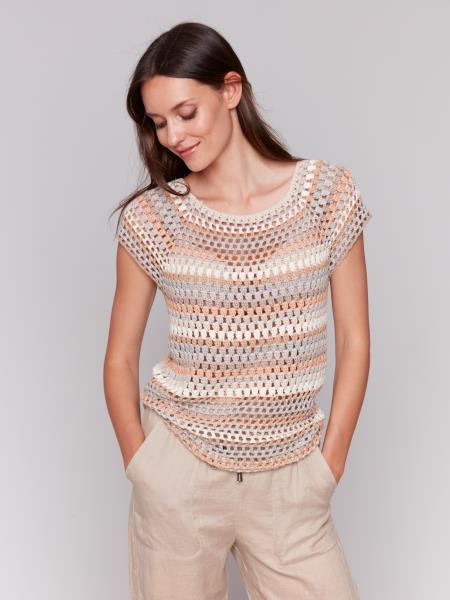 Charlie B Raglan Cap Sleeve Crochet Top