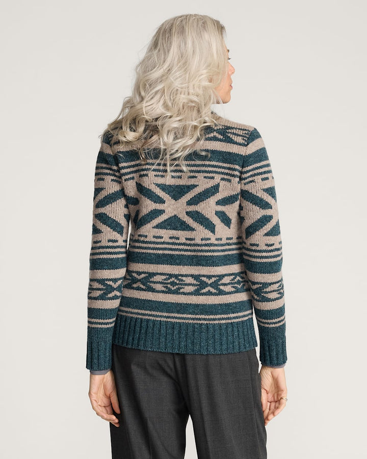 Pendleton Graphic Wool Zip-Up Sweater