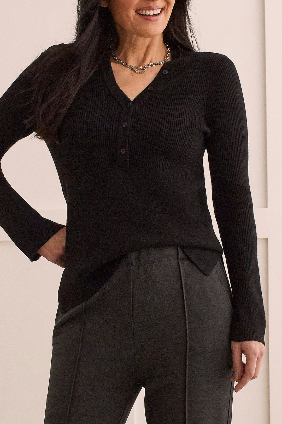 Tribal L/S Henley-Pullover
