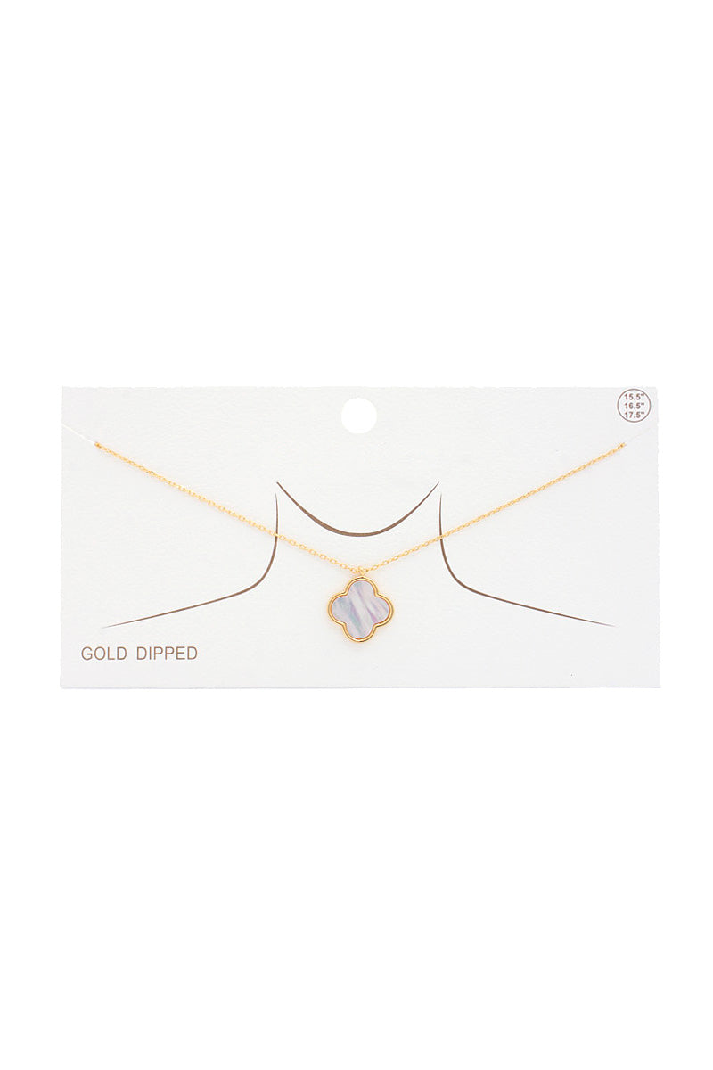Joia Moroccan Shape Fresh Water Pearl Charm Gold Dipped Necklace