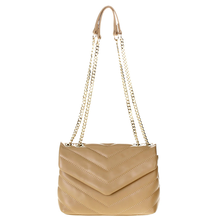Joia Fashion Chevron Quilt Flapover Shoulder Bag