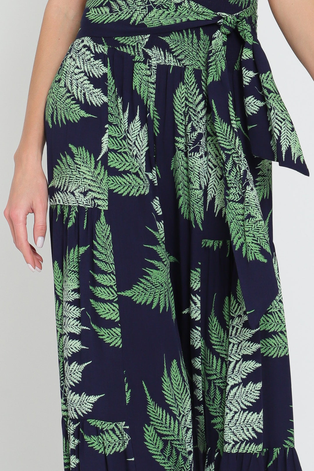 Aakaa Tie Front Tiered Pants