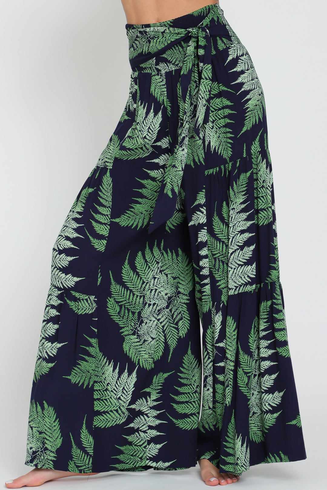 Aakaa Tie Front Tiered Pants