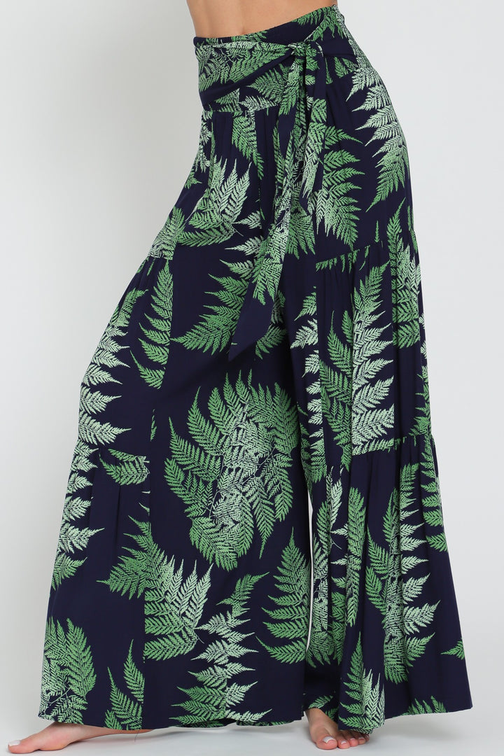 Aakaa Tie Front Tiered Pants