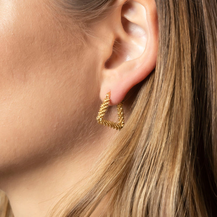 Joia Accessories 14k Gold Dipped Huggie Hoop Brass Earrings