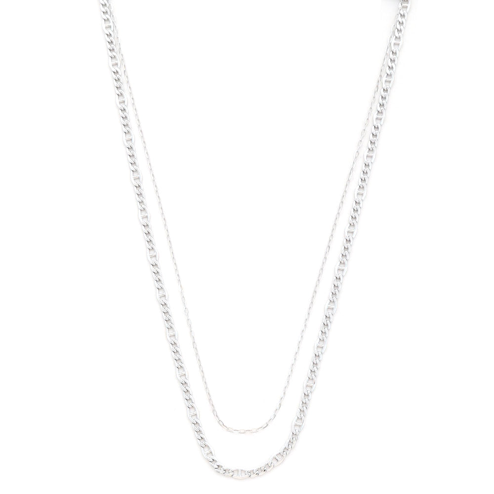 Sodajo Dainty Oval Chain Link Layered Gold Dipped Necklace