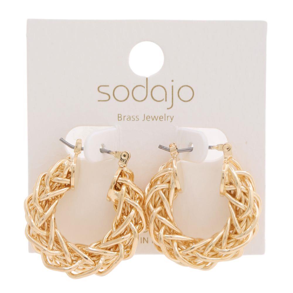 Joia Accessories Gold Dipped Twisted Hoop Earrings