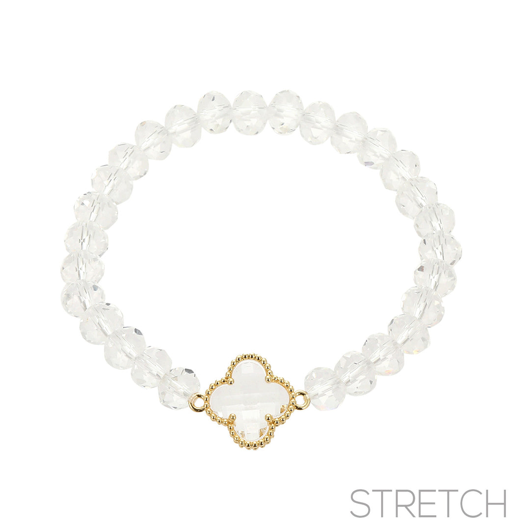 Joia Beaded Bracelet with Clover Charm