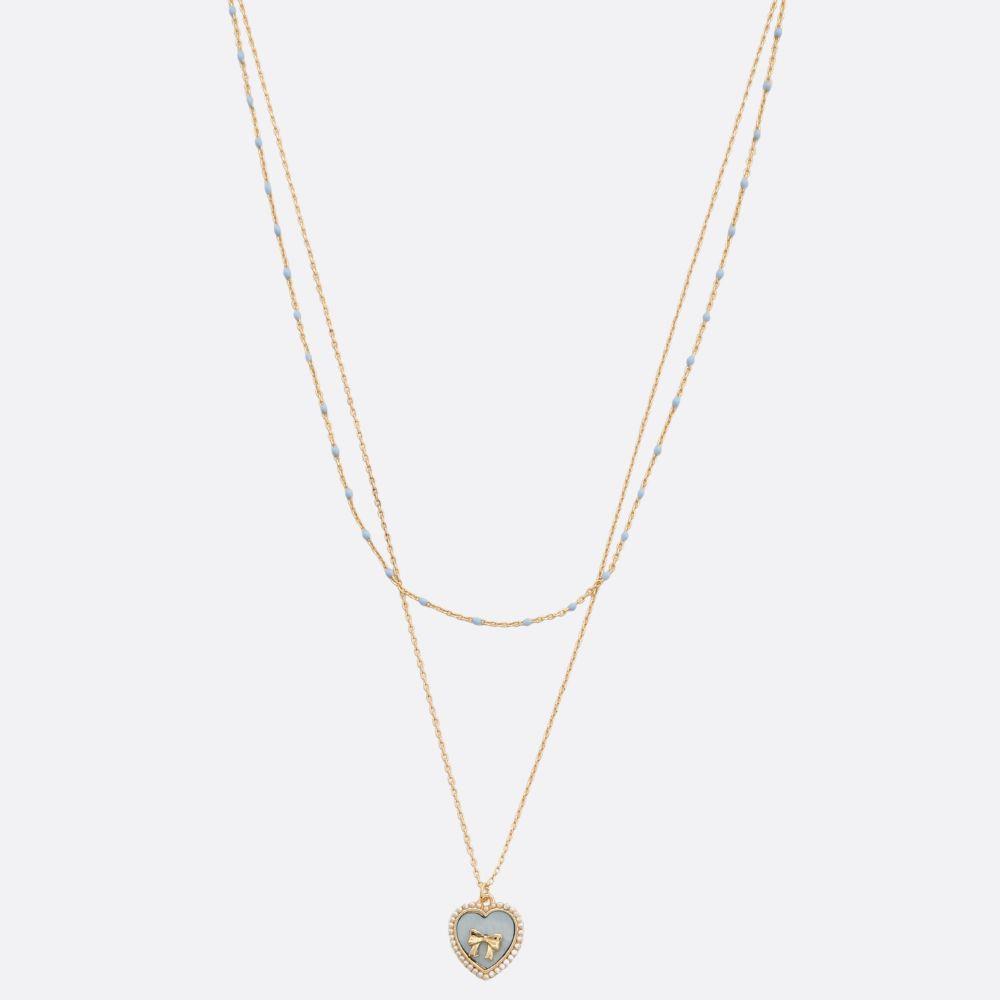 Joia Dainty Heart Bow Layered Necklace
