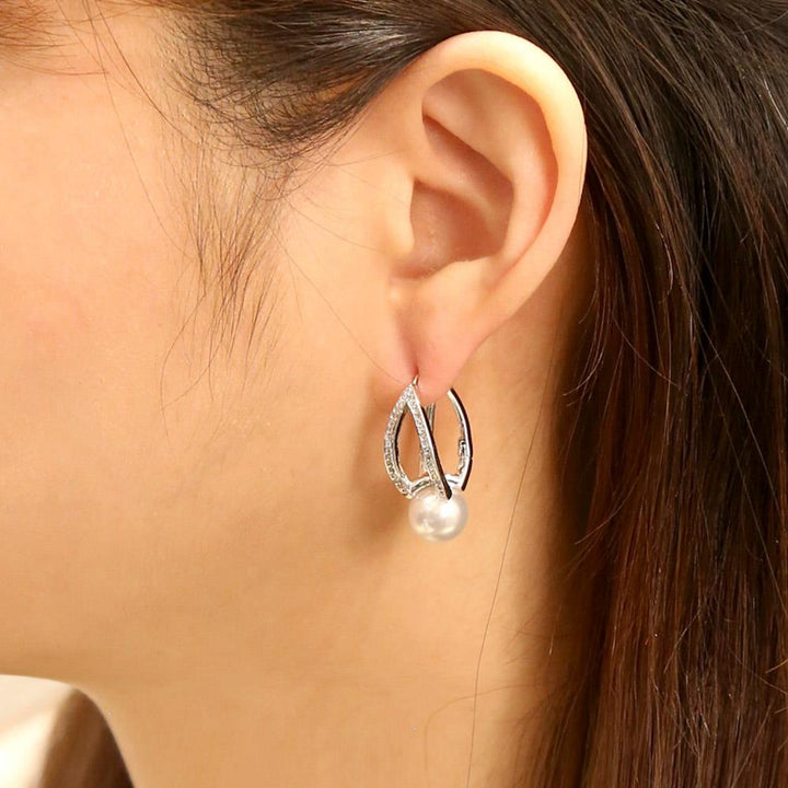Joia Gold Dipped Crown Jewel Pearl CZ Earrings