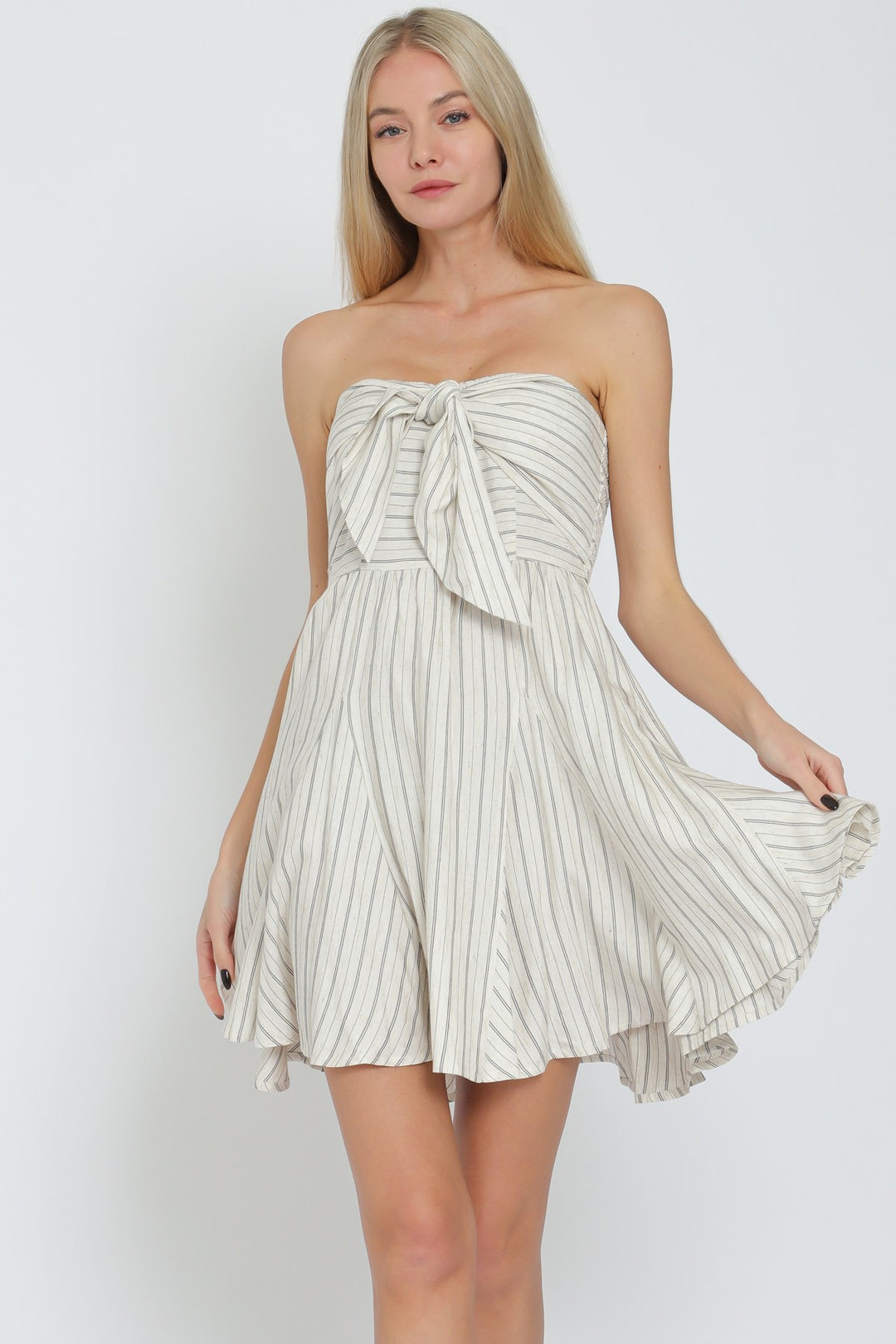 Aakaa Tie Front Mini Dress