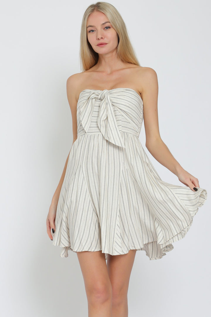 Aakaa Tie Front Mini Dress