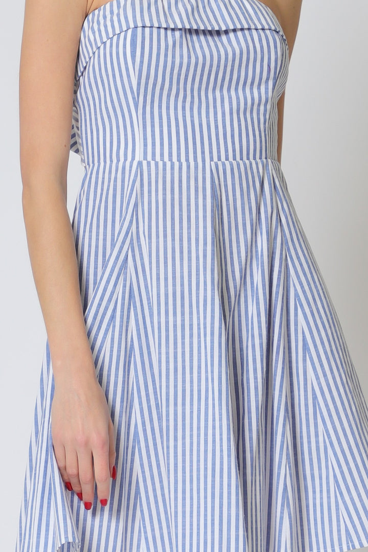 Aakaa Tube Tie Back With Elastic Waist Mini Dress