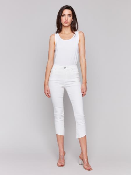Charlie B Cropped Bootcut Jeans with Asymmetrical Ankle