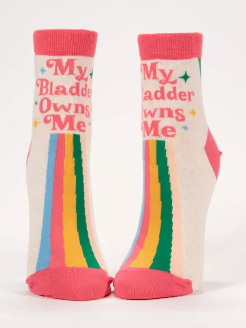 Blue Q My Bladder Owns Me Ankle Socks