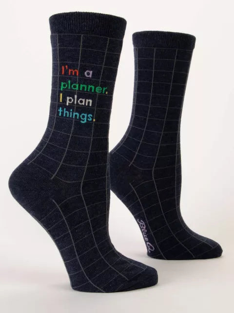 Blue Q I'm A Planner Crew Socks