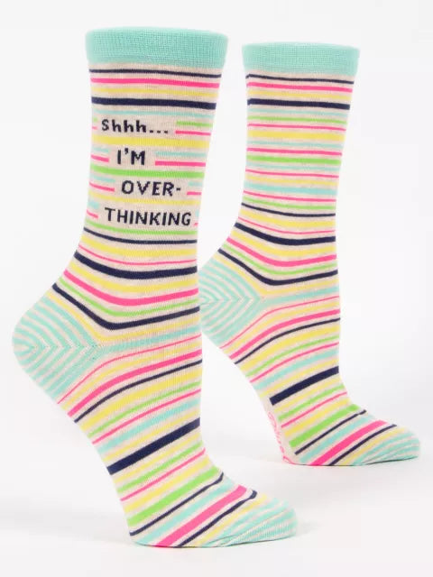 Blaue Q I'm Overthinking Crew-Socken