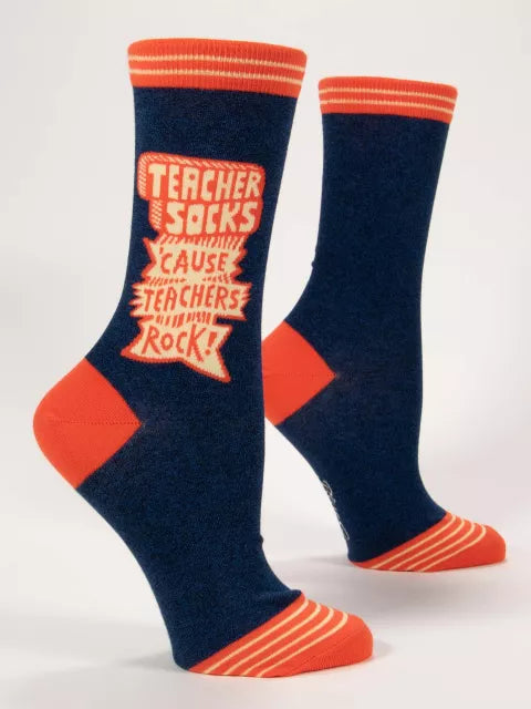 Blue Q Teachers Rock Crew Socks