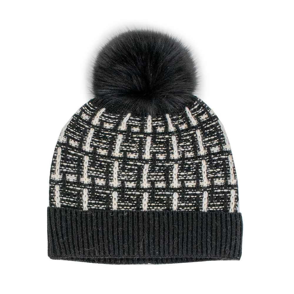 NEW MITCHIE\'S MATCHINGS fox pom hat in black Mitchie main image 2