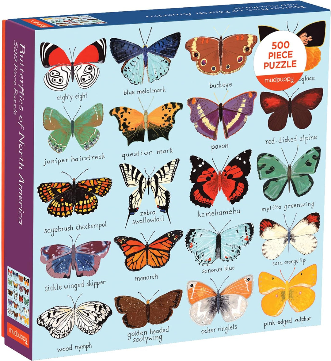 Mudpuppy Puzzle 500 Butterflies North America