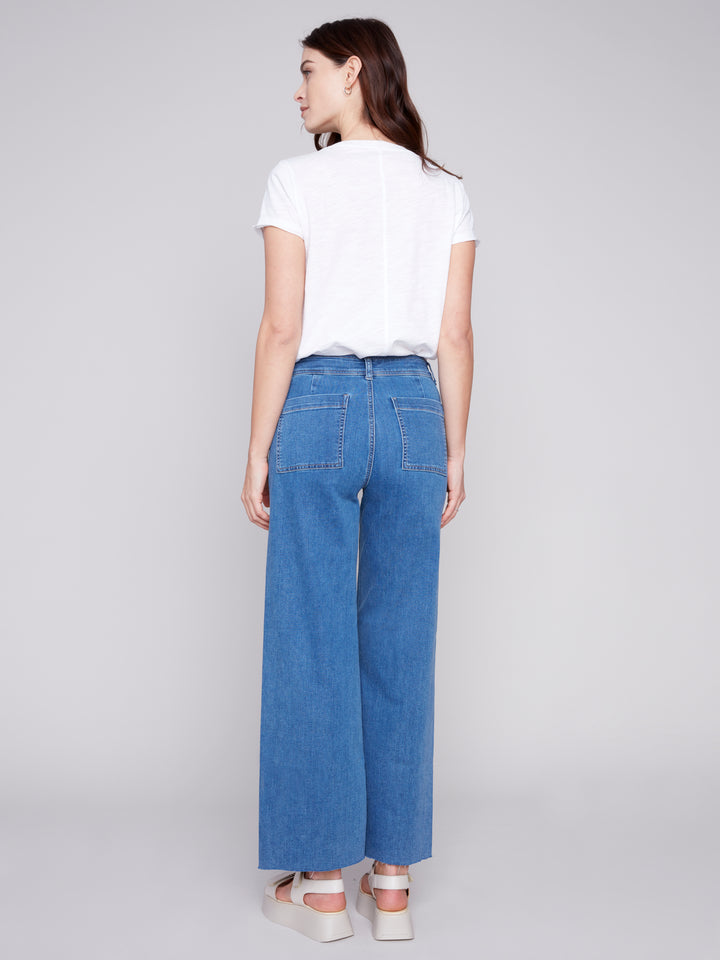 Charlie B Straight Wide Legs Pant With No Outseam