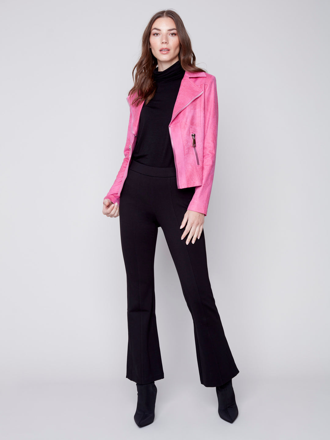 Pantalon PDR à jambe évasée unie Charlie B