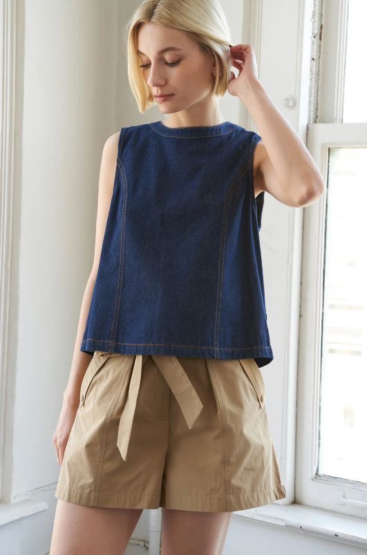 Free Market Serenity Denim Top