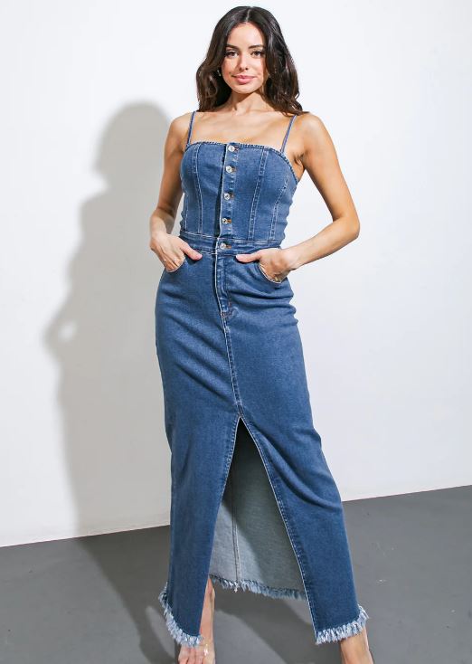 Flying Tomato Denim Midi Dress – Dales Clothing for Men and Women Flying Tomato Denim Midi Dress – Dales Clothing for Men and Women