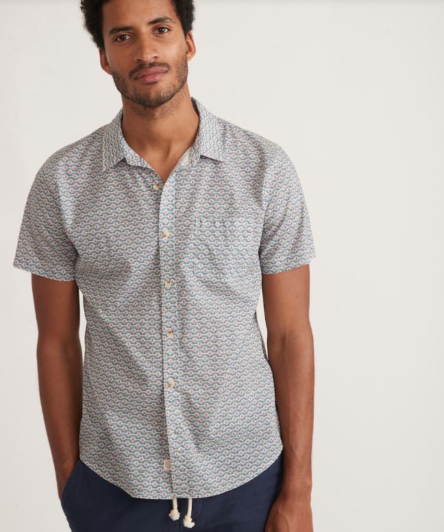 Marine Layer SS Cotton Plain Weave Shirt