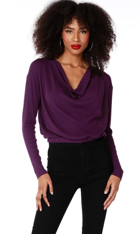 Bobi Cowlnk L/S T-shirt à ourlet élastique