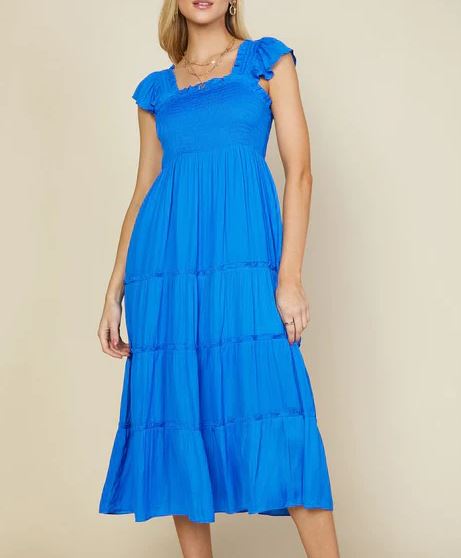 skies are blue midi dress Skies Are Blue Smock Body Midi Dress