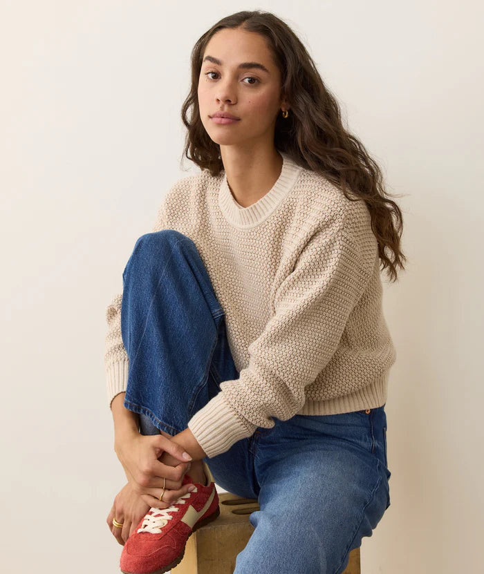 Marine Layer Robin Textured Crewneck Sweater