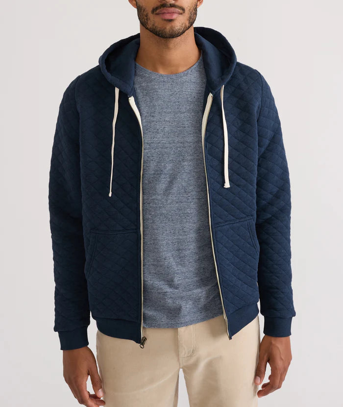 Marine Layer Corbet Quilted Full Zip Hoodie