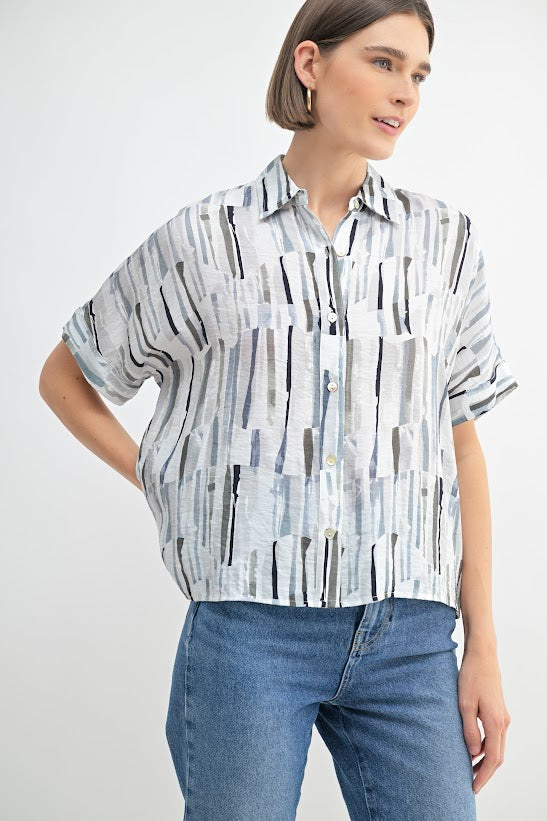 Fun2Fun Printed Dolman Short Sleeve Shirt