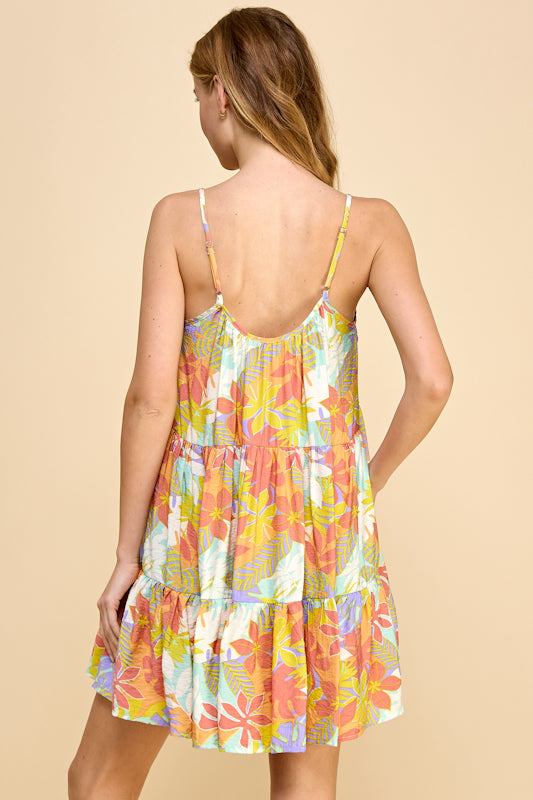 Millibon Tropical Mini Tiered Dress