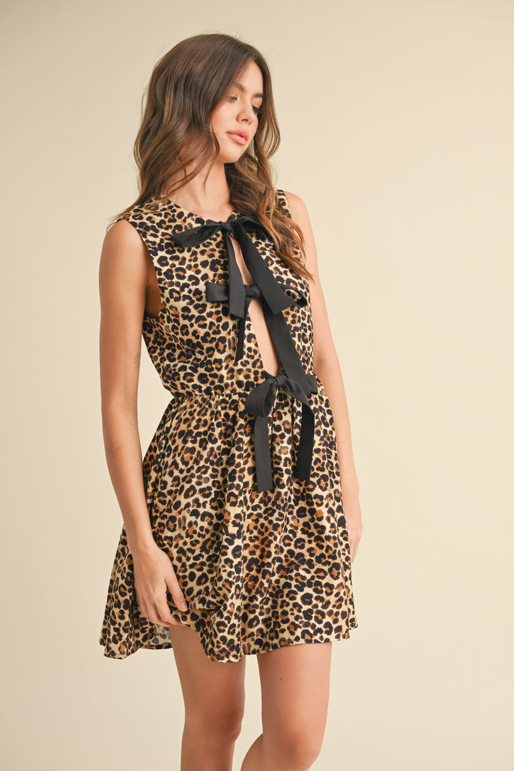 Klesis Sleeveless Mini Dress With Front Tie