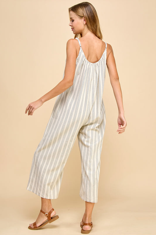 Millibon Natural Stripe Loose Fit Jumpsuit