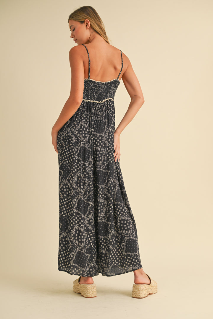 Klesis Printed Sleeveless Jumpsuit