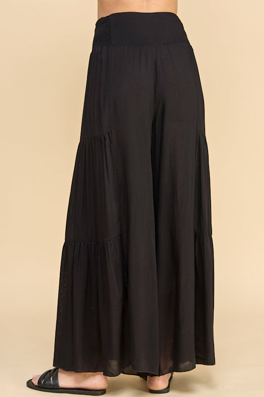 Millibon Solid Front Tie Wide Leg Pants