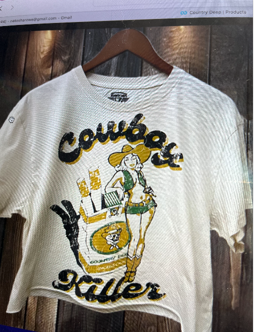 Country Deep Cowboy Killer Crop Tee