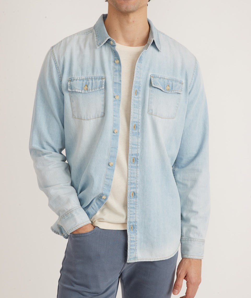 Marine Layer LS Classic Denim Shirt