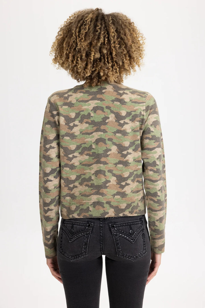 Miss Me Camo Long Sleeve Cardigan