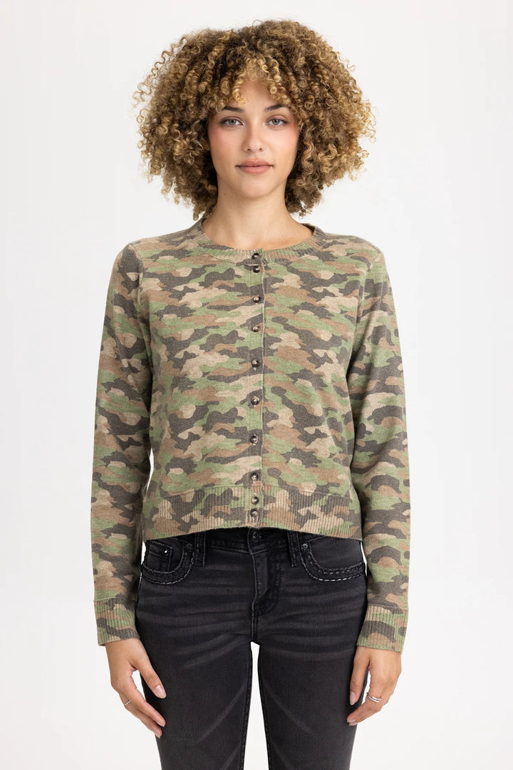 Miss Me Camo Long Sleeve Cardigan