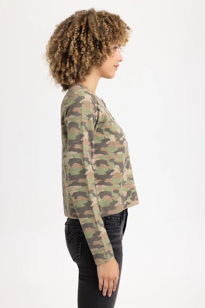 Miss Me Camo Long Sleeve Cardigan