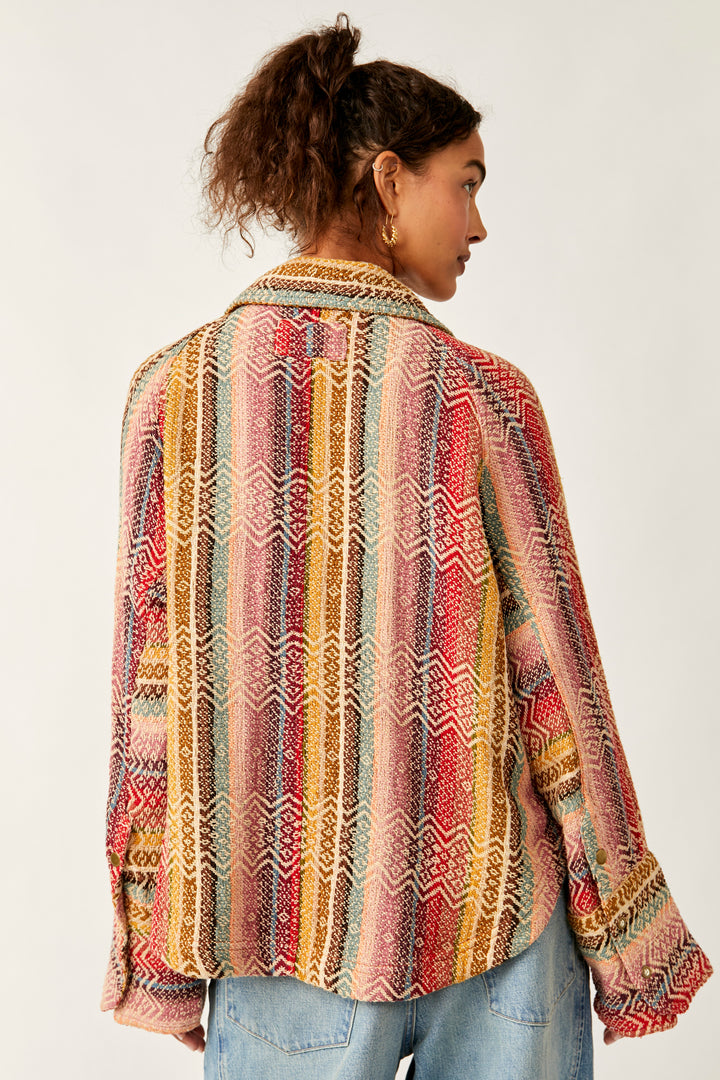 Free People Button-Down mit Regenbogenstrahlen