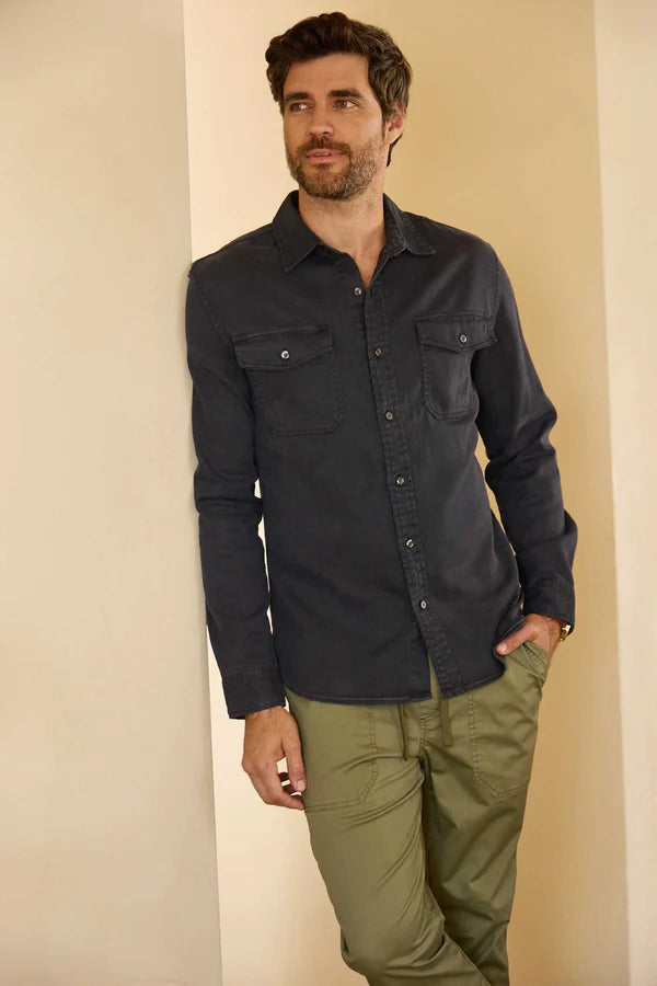 Surfside Jeb Long Sleeve 2 Pocket Garment Dye Tencel Shirt