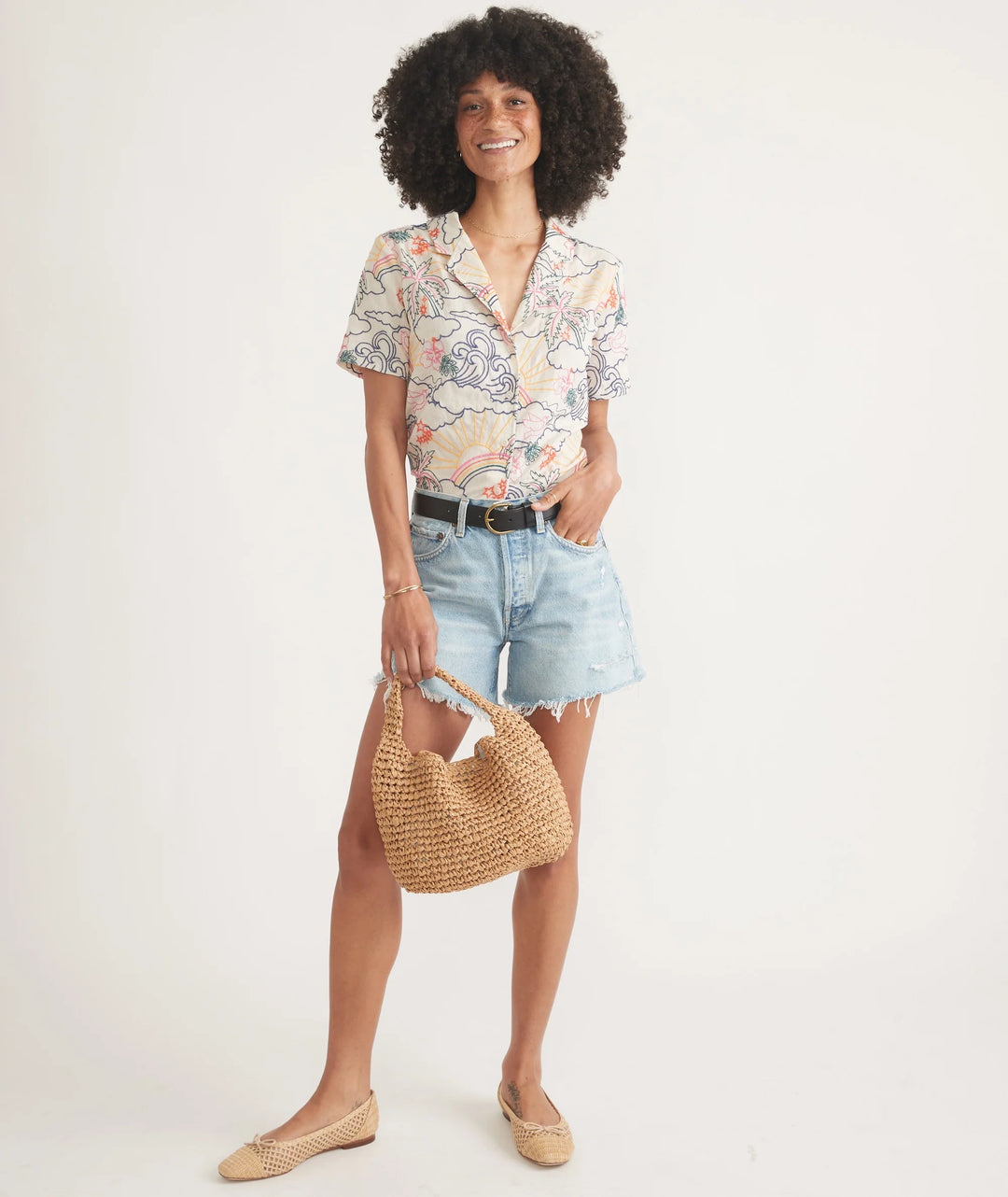Marine Layer Lucy Short Sleeve Resort Shirt