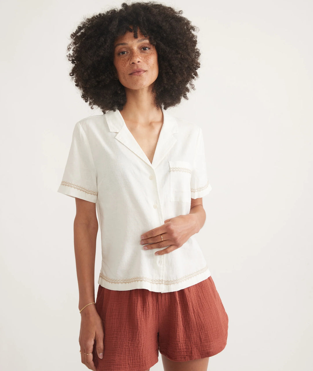 Marine Layer Lucy Short Sleeve Resort Shirt